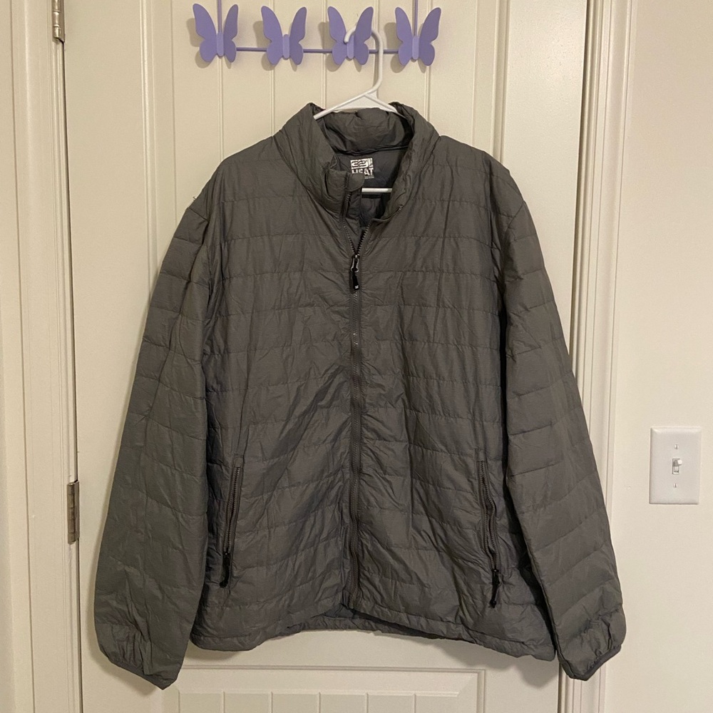 EUC 32 Degrees heat men’s gray down filled active packable jacket coat XL